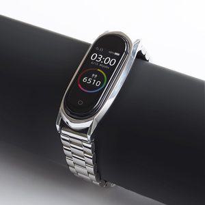 Mi 5 6 7 스트랩 금속 스테인레스 스틸 Xiaomi band 4 3 손목 팔찌 스마트 밴드 Pulsera Miband