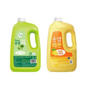 순샘 대용량 주방세제 3Lx2개 (라임1개 + 레몬1개)