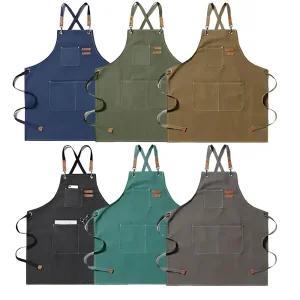 캔버스 데님 앞치마 네일샵 미술 공방 공예 바리스타 카페 주방 어린이집 생활방수 다용도앞치마