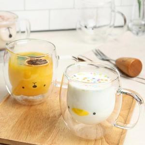 애니멀 캐릭터 내열 이중유리 머그컵 4Type