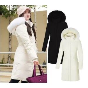 [롯데백화점]콜핑 LD18 여성겨울 리얼폭스퍼 프리미엄 구스다운자켓KUO8579W(모자털 탈부착가능)