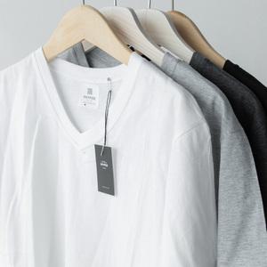 베지 반팔 여름 봄 가을 남자 남성 흰색 면티 브이넥 티셔츠 30수 면100 이너웨어 내의