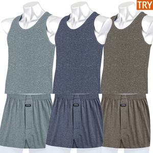 트라이 남자 냉감 기능성 인견 스판 런닝 트렁크팬티 세트 ZZ4144