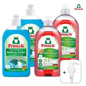 프로쉬 주방세제 4개(소다2+레드오렌지2+펌프)