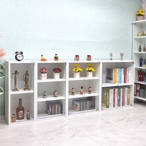 드림퍼니처 모던696 유리문 깊이24cm 2단 장식장 3단 DVD수납장 진열장 피규어 소품장 틈새장 다용도 책장 공간박스