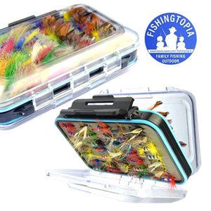 피싱토피아 64pcs 플라이훅 바늘세트+플로팅 양면케이스/플라이낚시미끼 미끼세트/루어 베이트