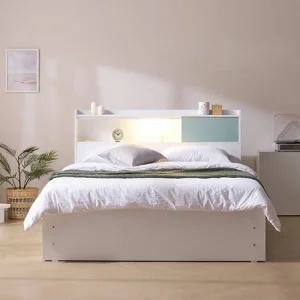 상일리베가구 러버 LED 슬라이딩 빅수납 침대 프레임 Q