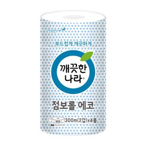 깨끗한나라 에코 점보롤 300m 4롤 1팩 (4롤)