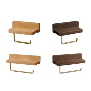 고급 호두나무 월넛 선반형 휴지걸이 우드 원목 욕실 인테리어소품 무타공