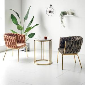 [핫트랙스]CZ4810 인조대리석 원형 골드 테이블 500 1color