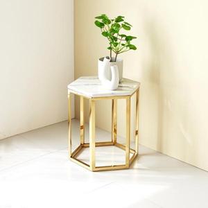 [핫트랙스]CZ4814 인조대리석 육각 골드 테이블 480 1color