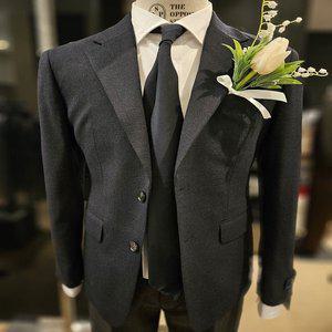 [킨록바이킨록앤더슨](신세계 사우스시티)신축성 프리미엄 울 모직 다크 네이비 하이 퀄리티 슬림 핏 정...