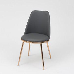 [인우드]엔더스 로즈골드 PU가죽 카페 식탁 의자