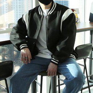 [우기브로]WWF 남자 빅사이즈 퀄팅 바시티 울 점퍼