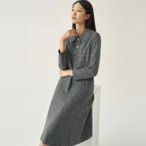 [지센] 피어로즈 트위드 A라인 원피스 LFOPNA01_BK