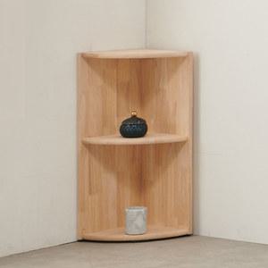 베첼 고무나무 원목 2단 코너 책장