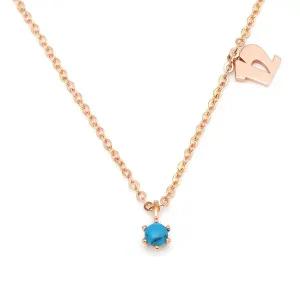 [비앤비골드] 18K 넘버링 탄생석 12월 터키석 체인 목걸이 PNN27538