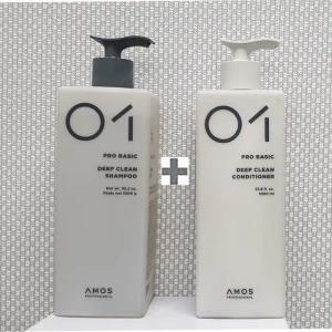 아모스 프로 베이직 딥 클린 샴푸 1000ml + 컨디셔너 1000ml 1set