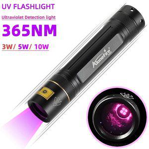 휴대용 충전식 UV 손전등 반려동물 소변 감지기 수지 경화 전갈 낚시용 블랙라이트 10W 365nm