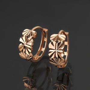 14K 18K 귀걸이 다이아 컷팅 여성 패션 핑크골드 클로버 금귀걸이