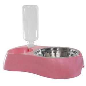C7_반자동 급수기 1P 핑크 고양이 강아지 스텐 밥그릇
