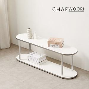 리버티 화이트 크롬 스틸 1200 2단 수납 선반 책장