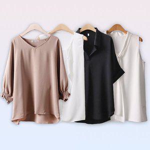 [아이우먼]빅사이즈여성의류 봄 블라우스 민소매 셔츠 쉬폰 셔링