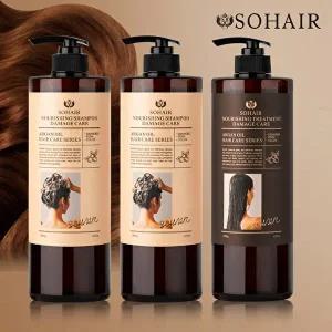 [쏘헤어]쏘헤어 모로코 아르간 탈모샴푸 1000ml 2병 + 트리트먼트 1000ml 1병