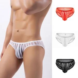 스타맨라인 남자섹시팬티 망사투명 스트라이프 남자삼각팬티