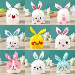 토끼 포장지 구디백 생일 선물 축하 감사 답례품 비닐 봉투 캔디 간식 과자 쿠키 포장