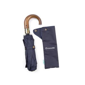 크로커다일 모던브로 10K 3단 우드커브 전자동 우산 네이비피오니, 1개