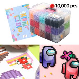 대용량 디폼블럭 세트 10000개입 8mm 24색 도안 만들기 블록 부자재 스피서 가방고리 팽이 케이스
