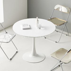 대형 올화이트 원형 테이블 900 둥근 식탁 탁자 흰색 식당 카페 휴게실