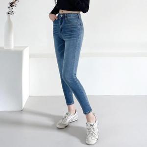 여자 베이직 슬림핏 9부 스키니 스판 데님팬츠