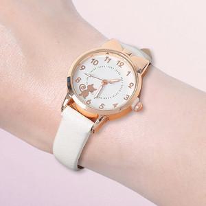 Acc 캣츠문 너랑 나랑 손목 시계 2p 학생 우정 화이트 여성 캐릭터 패션 학생 가죽