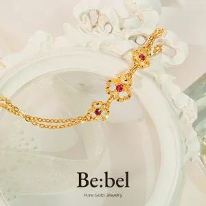 순금팔찌 7.5g 24k 세잎 루비 비벨 두돈 2돈