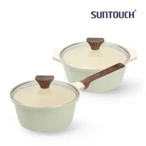 썬터치 비발디 인덕션 냄비 2종 (18편수+20양수) (파스텔 그린)