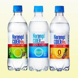 나랑드 사이다 제로 500ml  플레인12 그린6 파인애플6 /총24