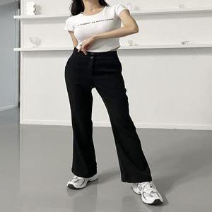 여자 부츠컷팬츠 남색 하이웨스트 슬랙스_3