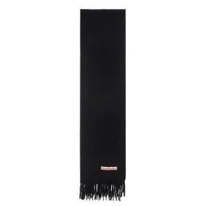 (당일) 24FW 아크네 스튜디오 핑크탭 블랙 울 프린지 머플러 CA0210 900