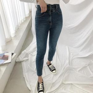 여자 캐주얼 워싱 하이웨스트 스키니진 청바지_3