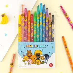 카카오 12색 캐릭터색연필 초등학생 유치원 어린이집 선물 회전 샤프식 귀여운 세트 초등학교 기본색 카카