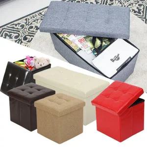 [오너클랜]스툴 의자 수납 화장대 보조 미니 접이식 벤치 사각 보조스툴