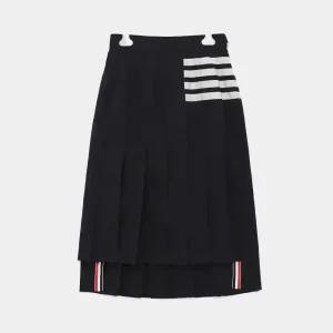 톰브라운 드롭백 플레인 울 플리츠 롱 여성 스커트 FGC400V 06146 415