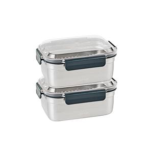 글라스락 클린 스텐 밀폐용기 직사각 2,000ml 2개 세트, 1개