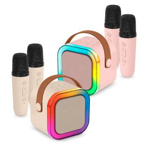 라익미 BC15 풀럼파티 무선 블루투스 스피커 마이크 세트 핑크