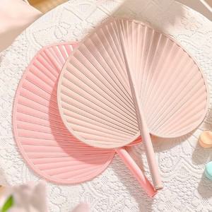 나뭇잎 대왕부채  여름 큰 손잡이 플라스틱 부채