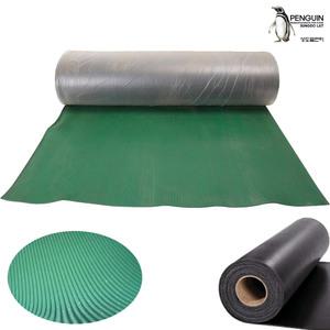 미끄럼방지 고무판/깔판 녹색 GREEN 1롤 (골판지 무늬) 발판 바닥 충격흡수 고무깔판 바닥재