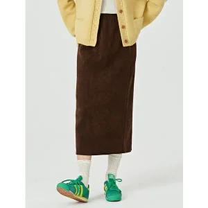 [BNX]H라인 코듀로이 밴딩 롱 스커트 (BW4SK001L0)