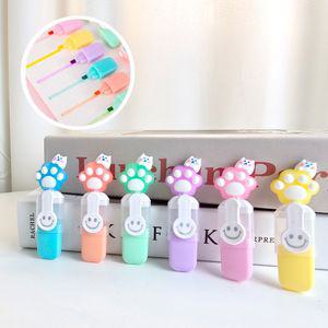 쁘띠 고양이 발바닥 형광펜 파스텔 귀여운 단체선물 마일드 라이너 다꾸